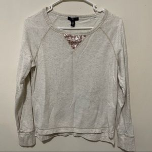 Gap Cream Sweater w/ sequin detail Size XS
